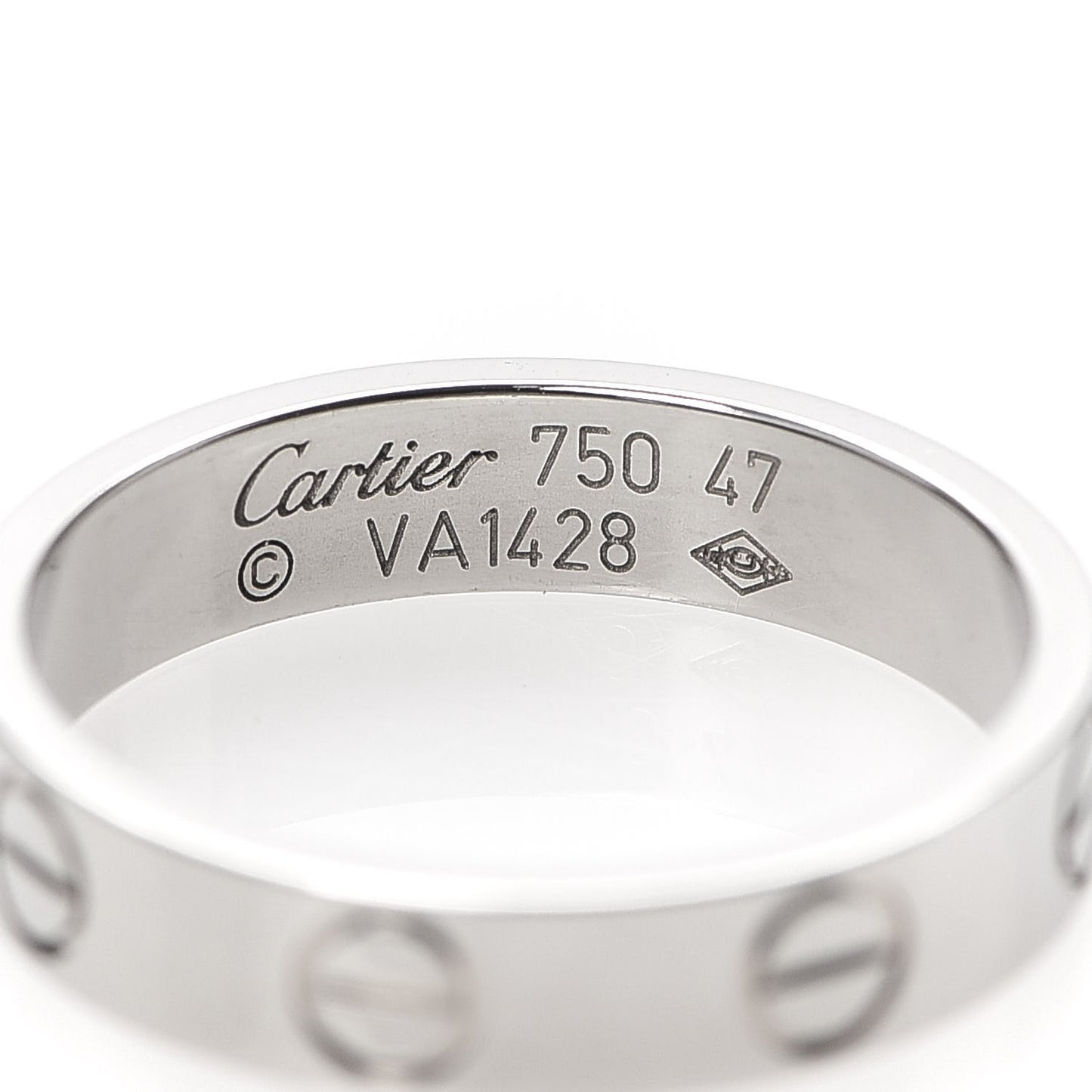 18K White Gold 3.5mm LOVE Wedding Band Ring 47 4