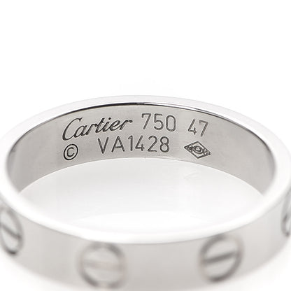 Cartier 18K White Gold 3.5mm LOVE Wedding Band Ring 47 4 4 of 4