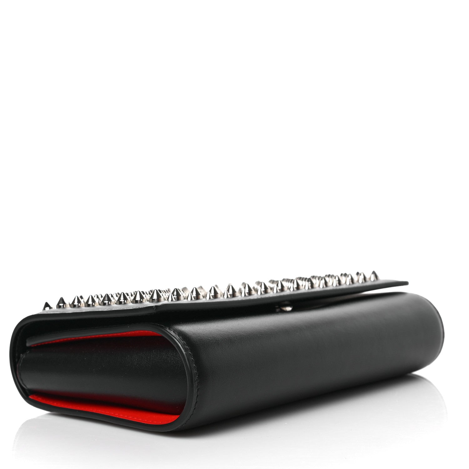 Christian Louboutin Calfskin Patent Spikes Paloma Clutch Clutch Black 4 of 8