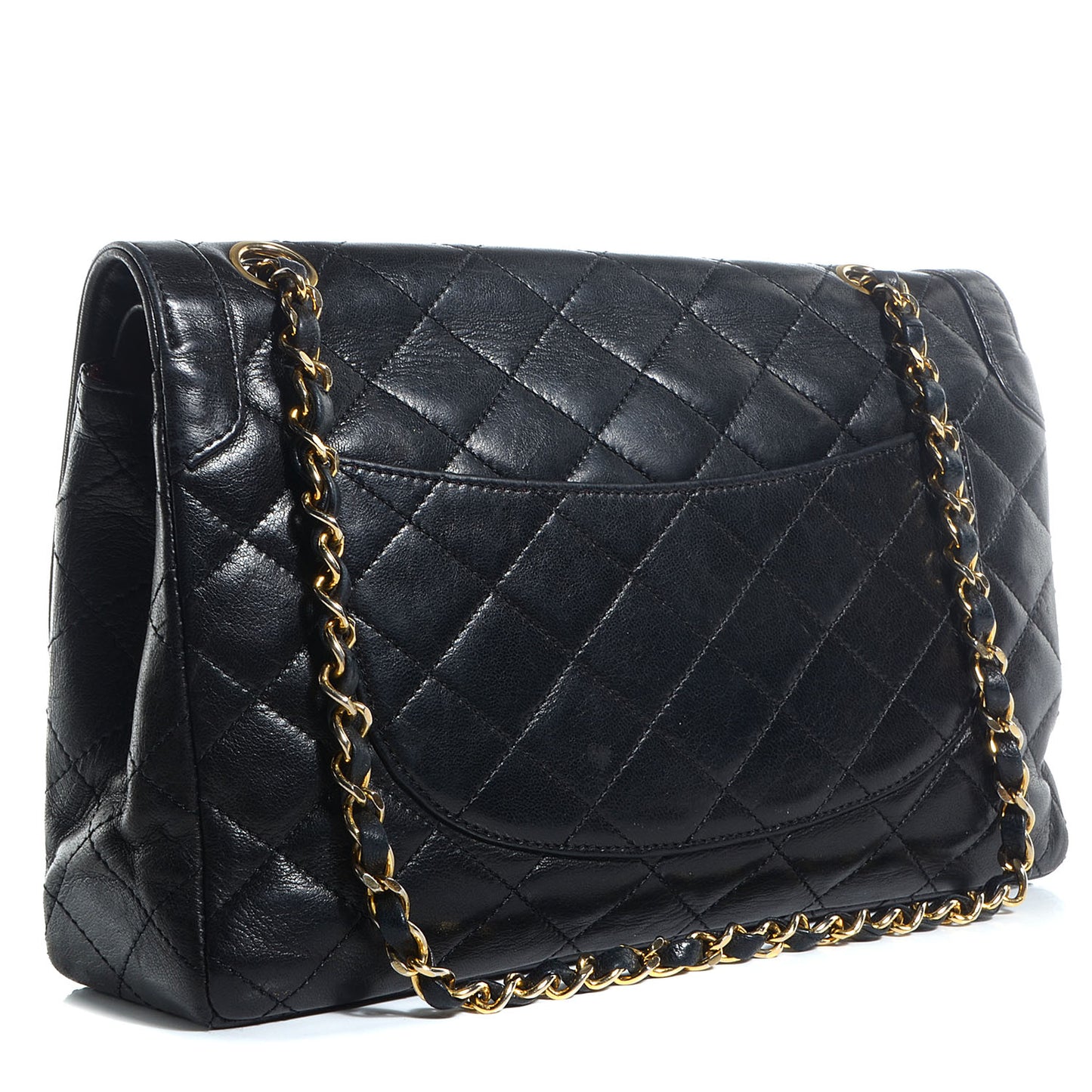 Lambskin Medium Double Flap Black