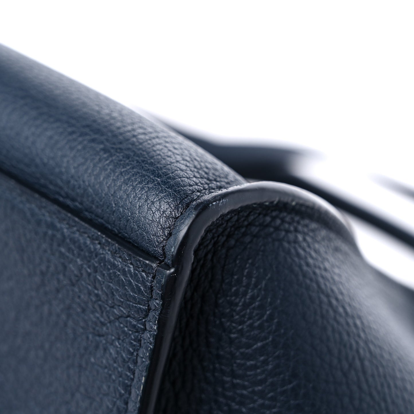 Supple Grained Calfskin Small Big Bag Dark Blue