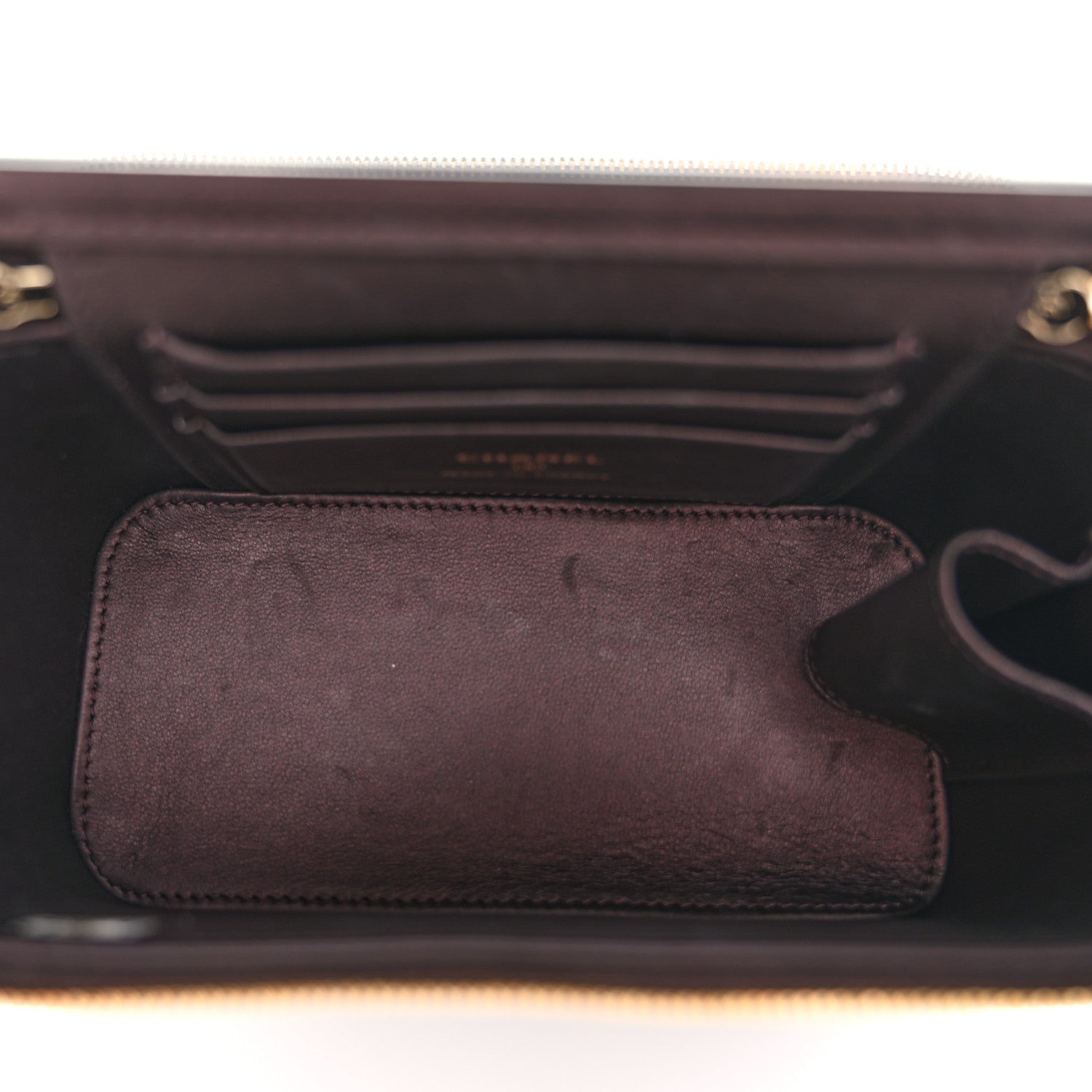 Chanel Iridescent Lambskin Quilted Small Top Handle Vanity Case With Chain Burgundy 5 of 11