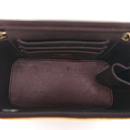 Chanel Iridescent Lambskin Quilted Small Top Handle Vanity Case With Chain Burgundy 5 of 11