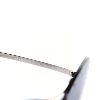 Chanel Pilot Aviator Sunglasses 4218 Silver 5 of 6