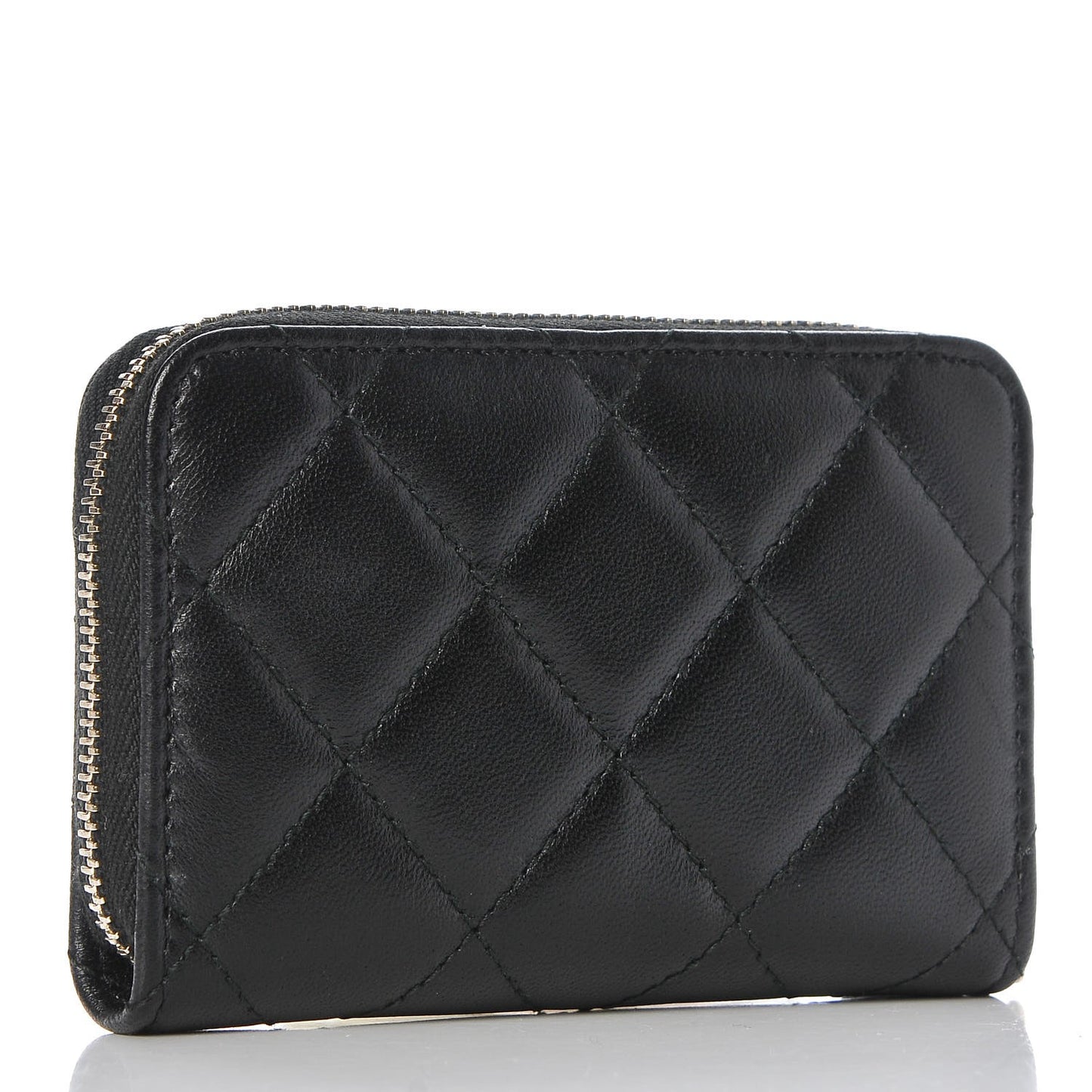 Lambskin Lucky Charms Zip Coin Purse Black