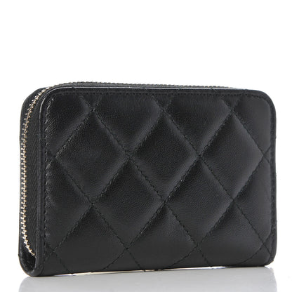 Chanel Lambskin Lucky Charms Zip Coin Purse Black 3 of 8