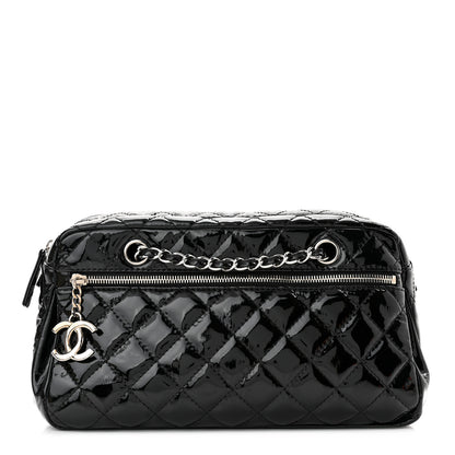 Chanel Patent Quilted Bowler Bag Black 1 of 10