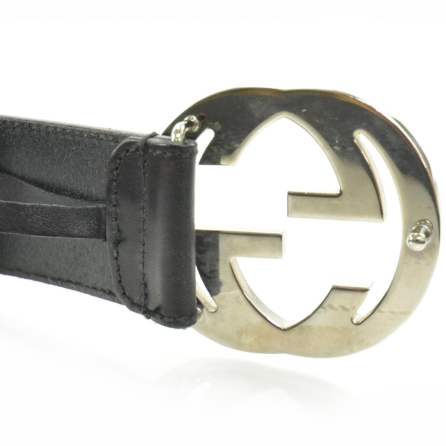 Leather GG Belt Black 80 32