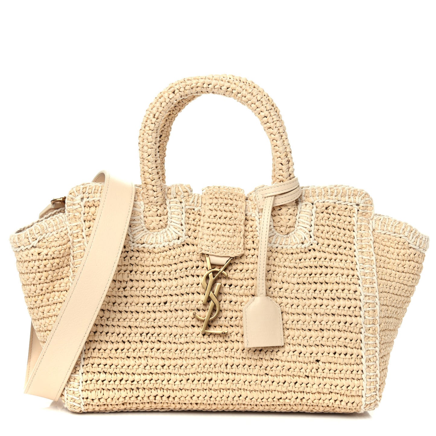 Raffia Baby Monogram Downtown Cabas Naturale