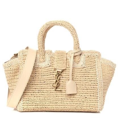 Saint Laurent Raffia Baby Monogram Downtown Cabas Naturale 1 of 10