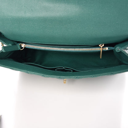 Chanel Caviar Quilted Medium Coco Handle Flap Green 6 of 9