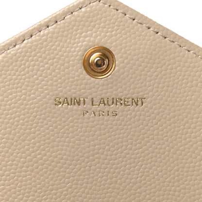 Saint Laurent Grain De Poudre Matelasse Chevron Monogram Chain Wallet Nude Powder 7 of 10