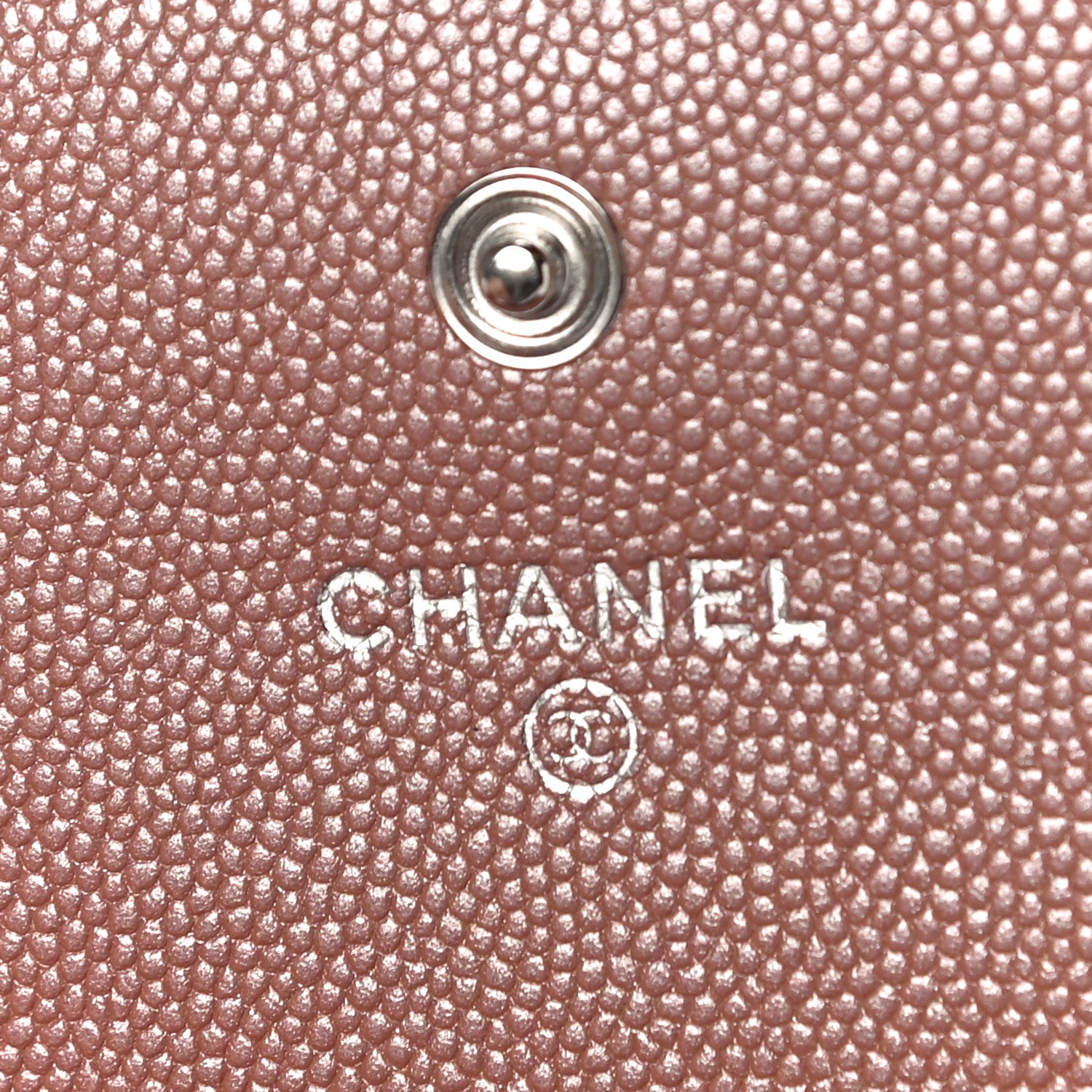 Chanel Metallic Caviar Chevron Quilted Vintage Mademoiselle Flap Card Holder Pink 6 of 12