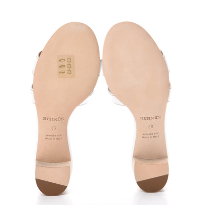 Hermes Calfskin Oasis Sandals 36 White 5 of 8