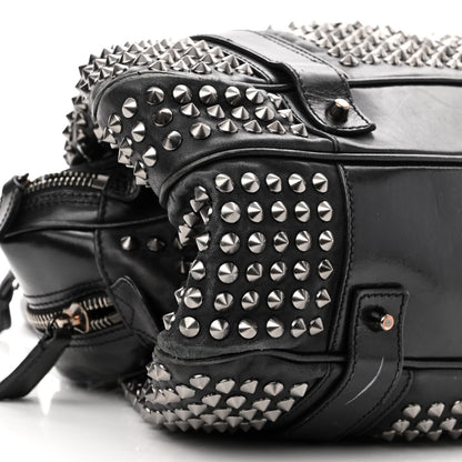 Burberry Prorsum Calfskin Studded Knight Satchel Black 11 of 13