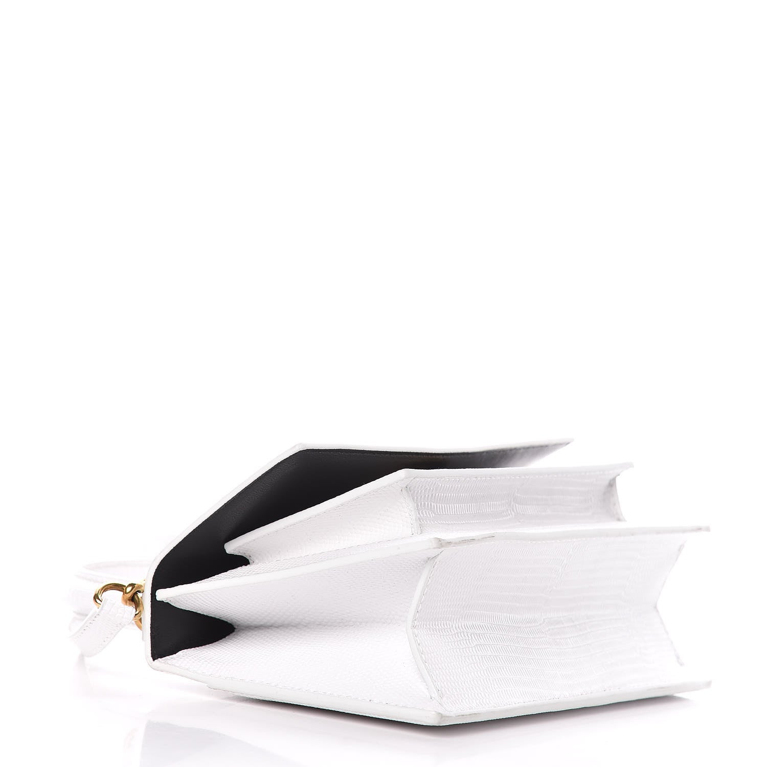 Balenciaga Patent Calfskin Lizard Embossed XS Sharp Top Handle Bag White 4 of 10