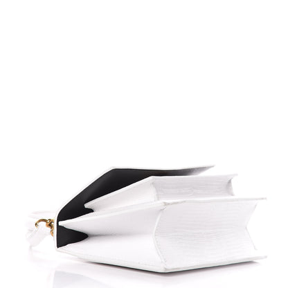 Balenciaga Patent Calfskin Lizard Embossed XS Sharp Top Handle Bag White 4 of 10
