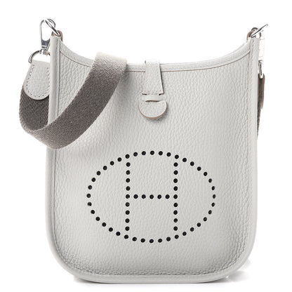 Hermes Taurillon Clemence Amazone Evelyne TPM Gris Perle Etoupe 1 of 8