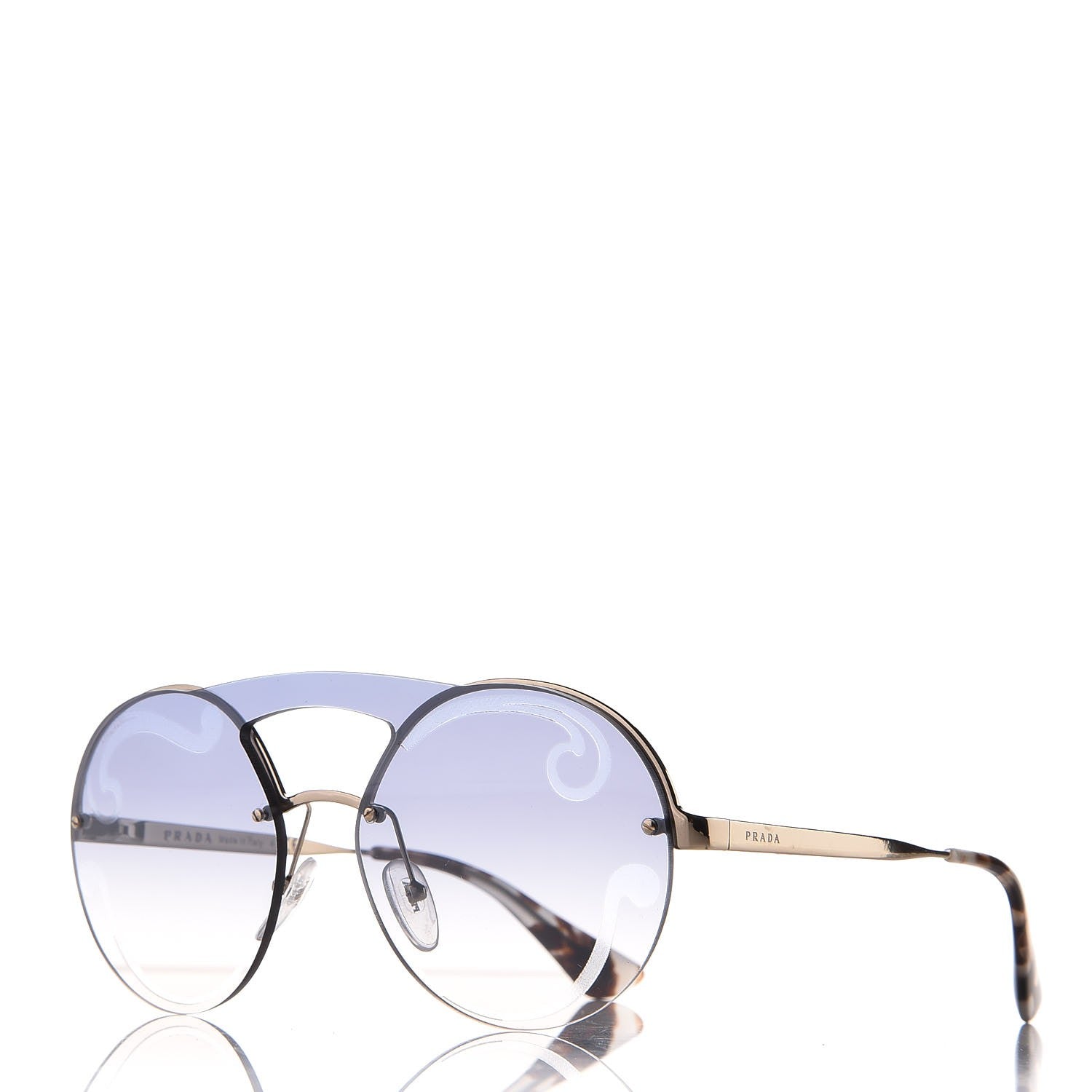 Prada Round Gradient Sunglasses SPR 65T Blue 1 of 8