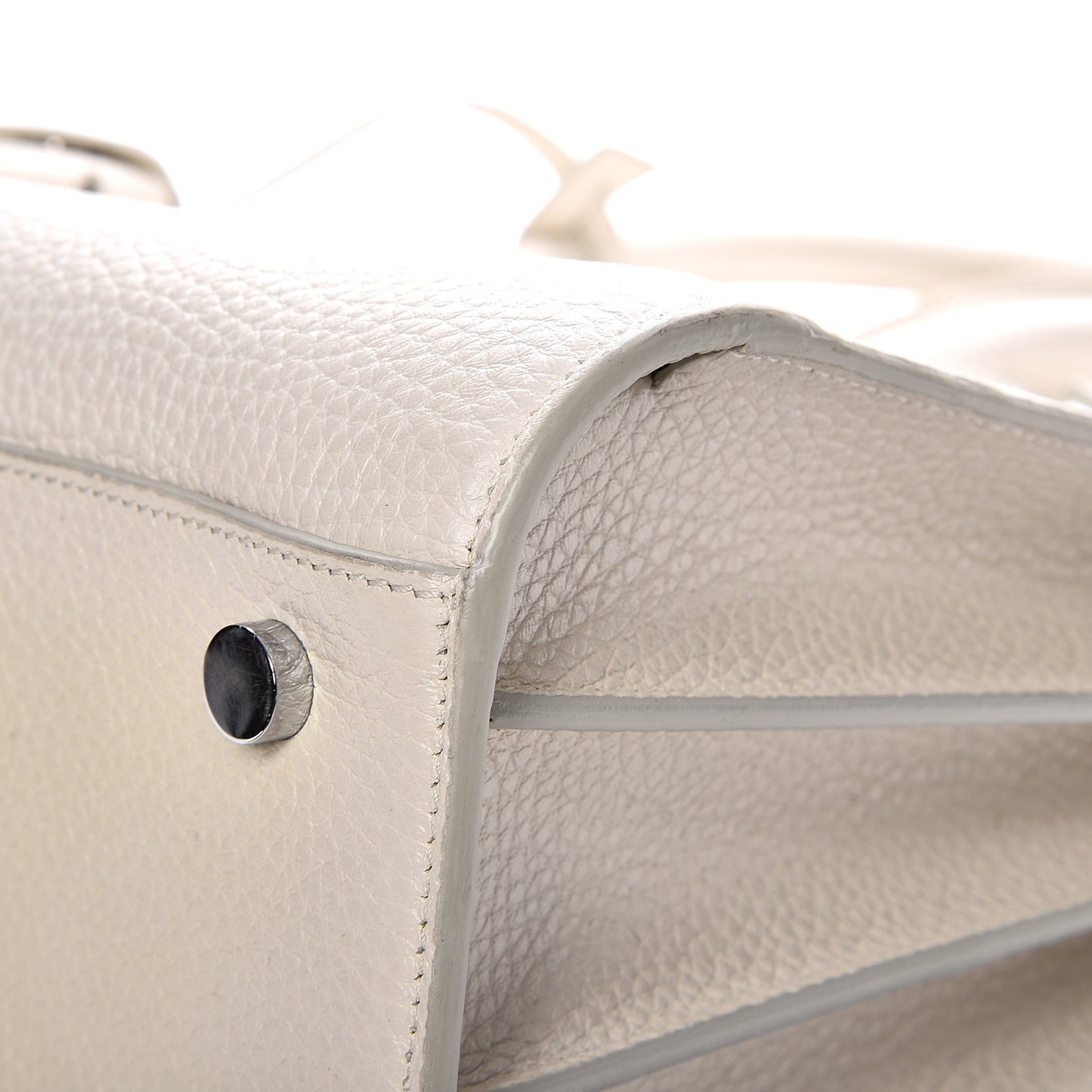 Grained Calfskin Small Sac De Jour Dove White