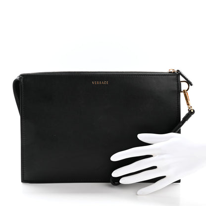 Versace Vitello Palazzo Medusa Stud Wristlet Bag Black 2 of 10