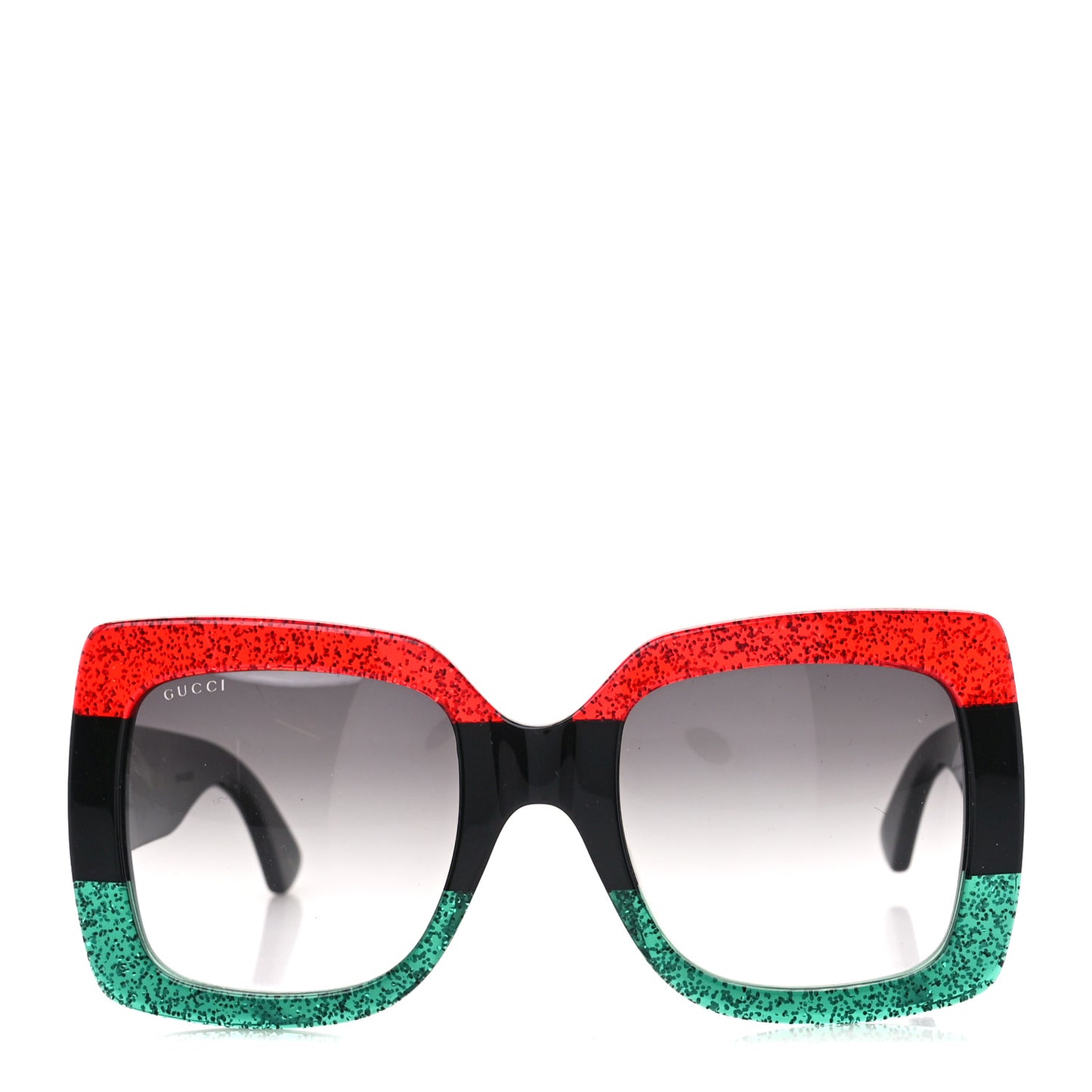 Acetate Square Frame Sunglasses GG0083S Glitter Red Black Green