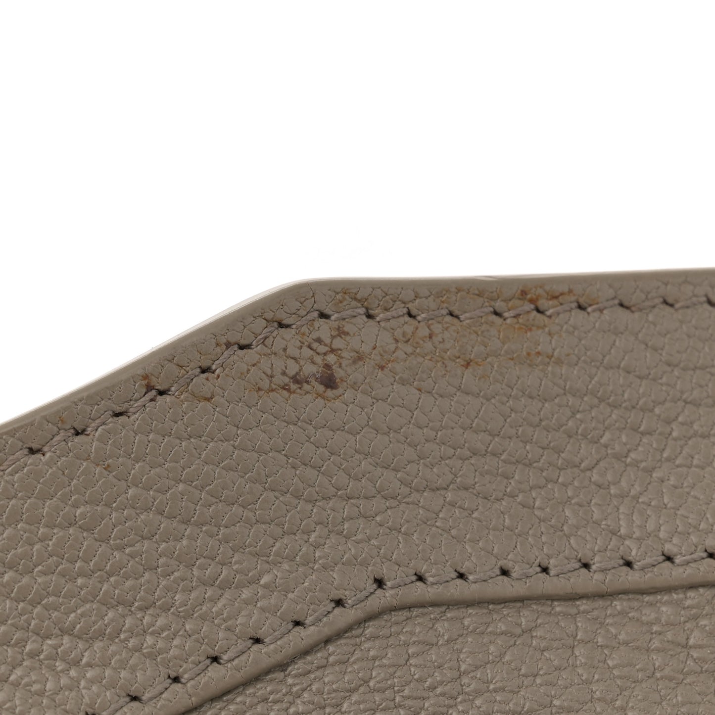 Chevre Silver Metallic Edge Hardware City Gris Taupe