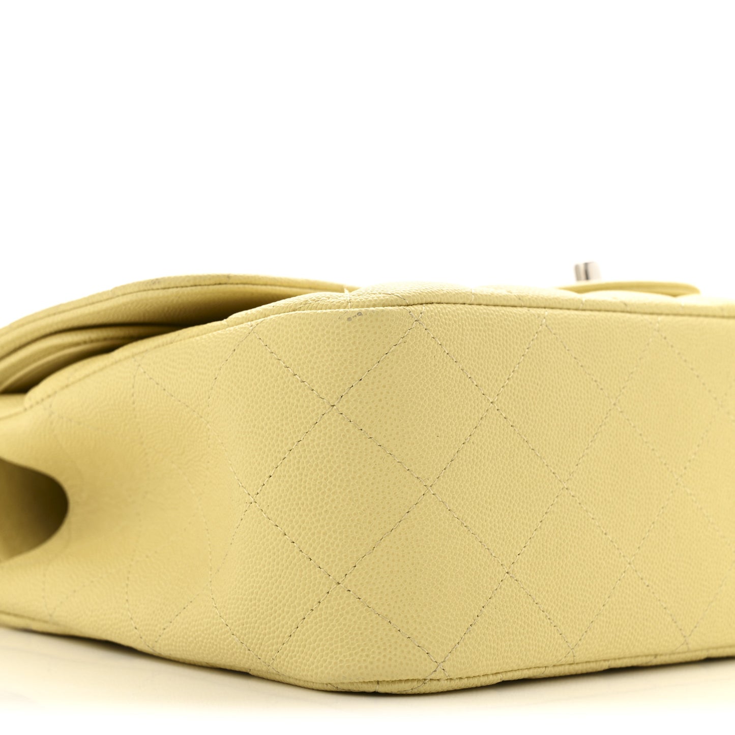 Caviar Quilted Jumbo Double Flap Yellow