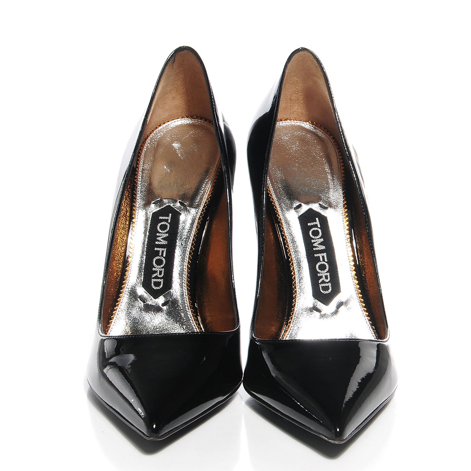 Tom Ford Patent Leather Pumps 37 Black Silver 2 of 7