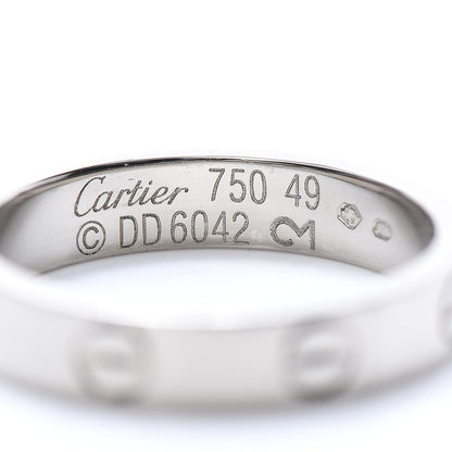 Cartier 18K White Gold 3.5mm LOVE Wedding Band Ring 49 5 4 of 4