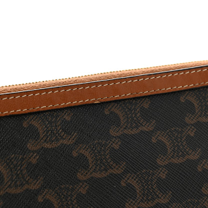 Celine Triomphe Canvas Lambskin Small Pouch Tan 7 of 10