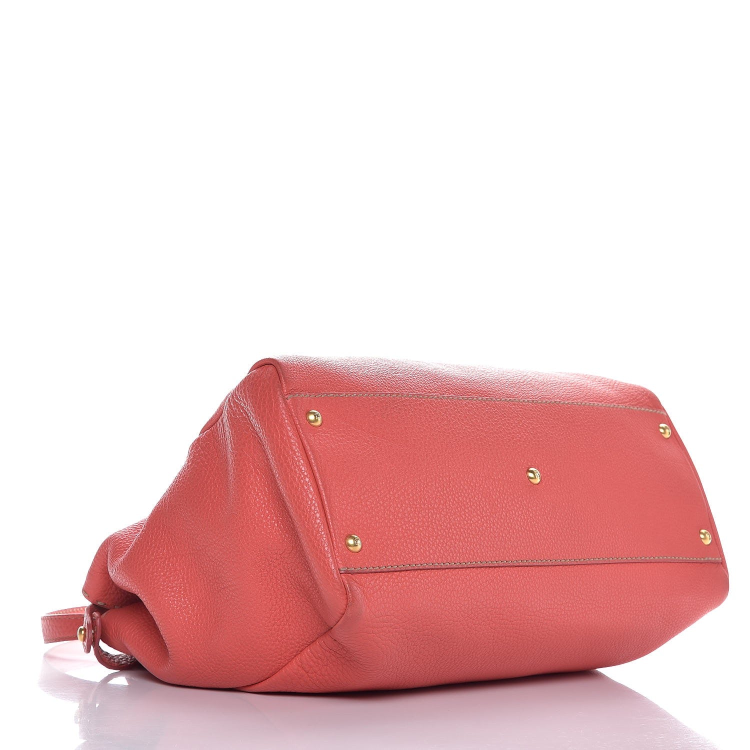 Fendi Cuoio Romano Selleria Large Peekaboo Iconic Satchel Coral 5 of 15