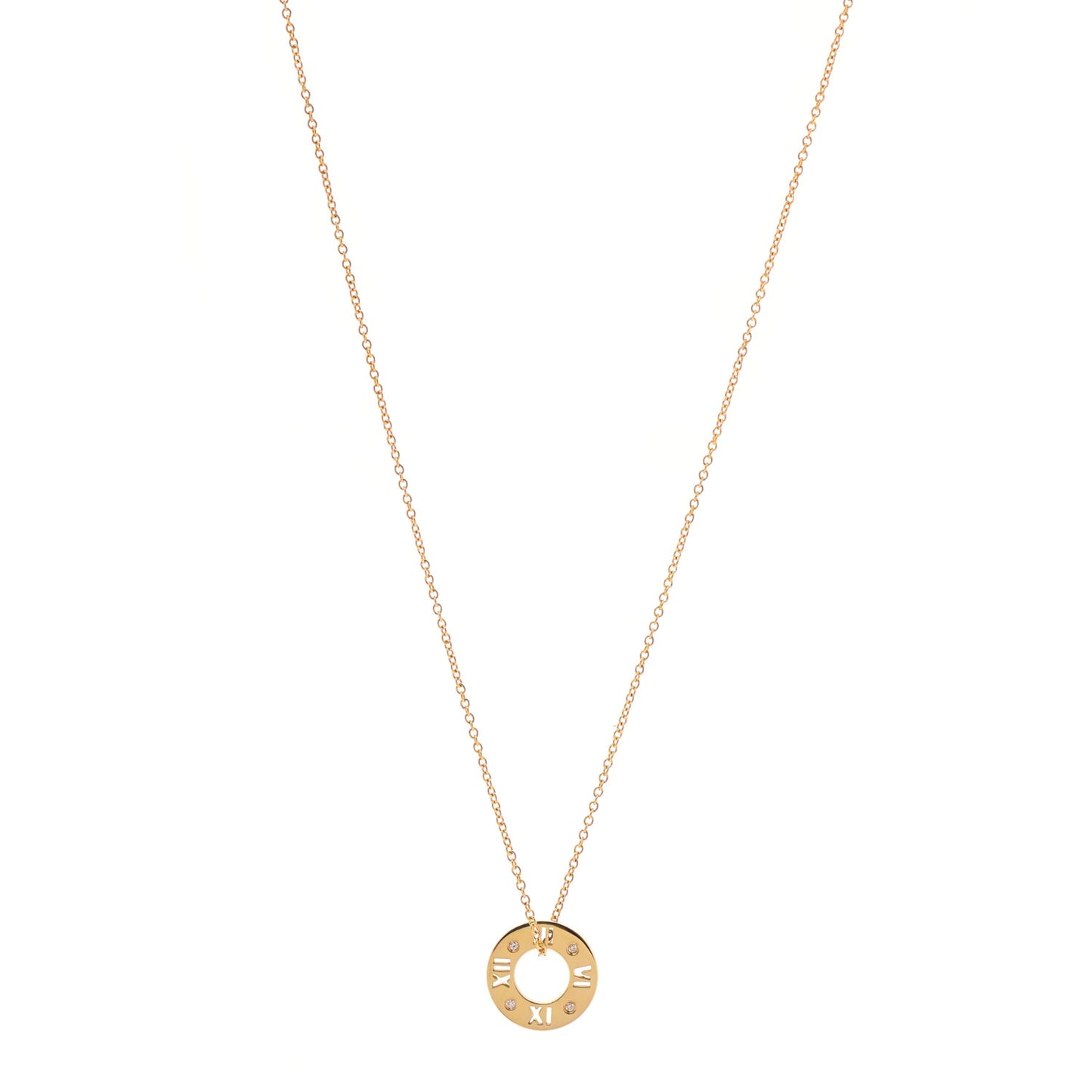 18K Yellow Gold Diamond Atlas Pierced Pendant Necklace