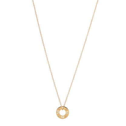 Tiffany 18K Yellow Gold Diamond Atlas Pierced Pendant Necklace 1 of 6