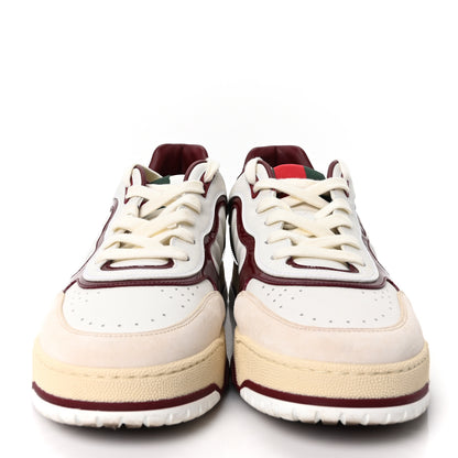 Gucci Calfskin Suede Mens Re-Web Sneakers 11 White Red 3 of 8
