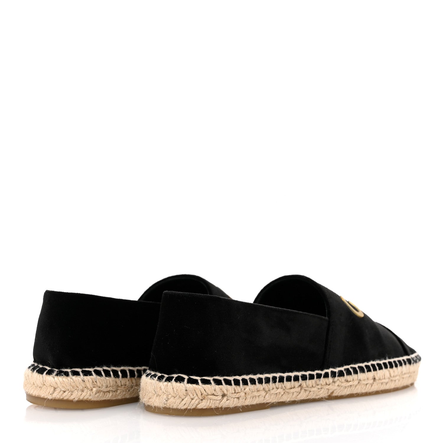 Chanel Velvet Logo Espadrilles 37 Black 5 of 9