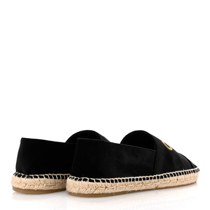 Chanel Velvet Logo Espadrilles 37 Black 5 of 9