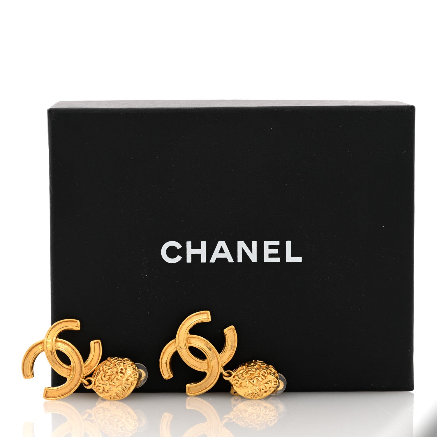 Chanel Metal CC Logo Drop Clip On Earrings Gold 5 of 5