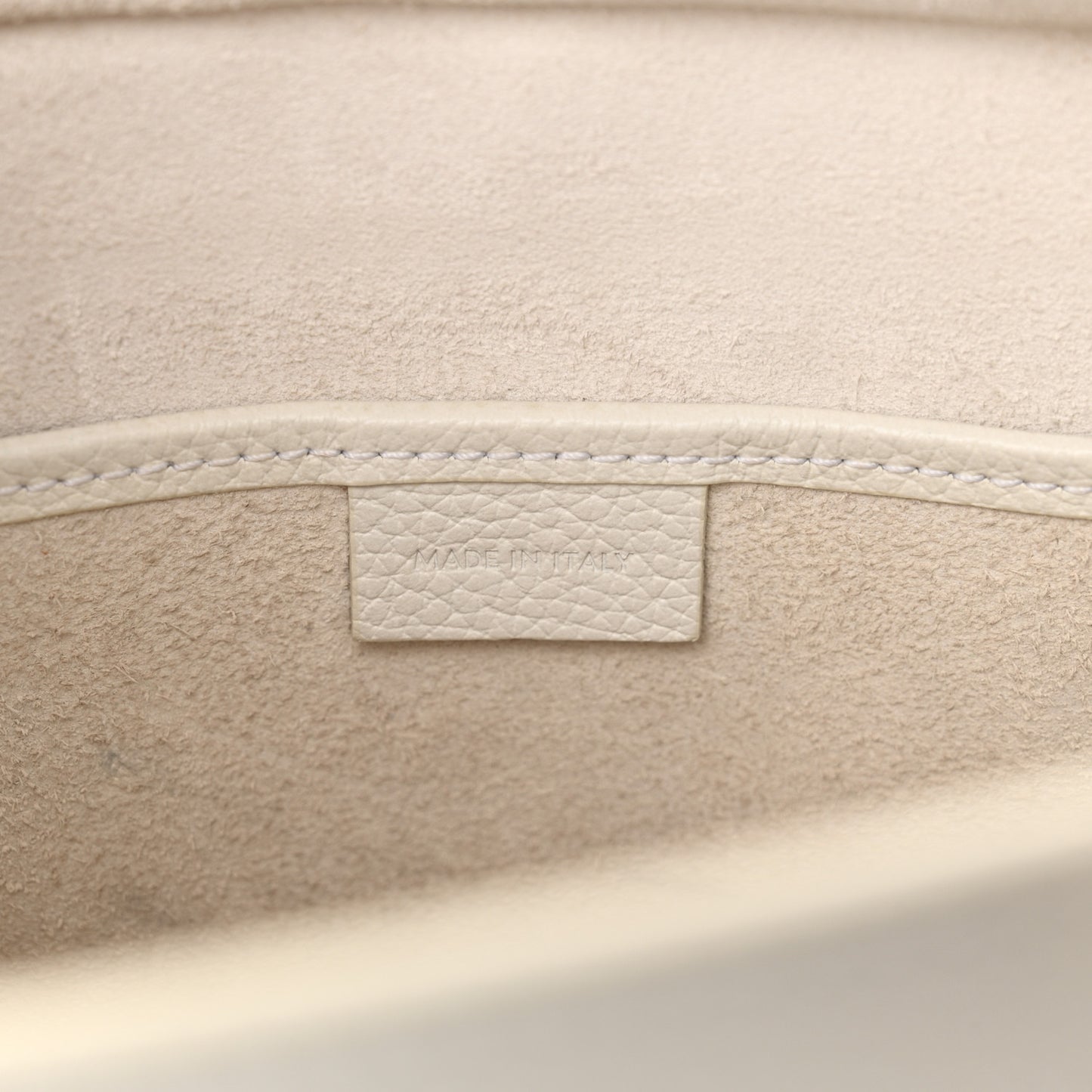 Drummed Calfskin Nano Luggage White