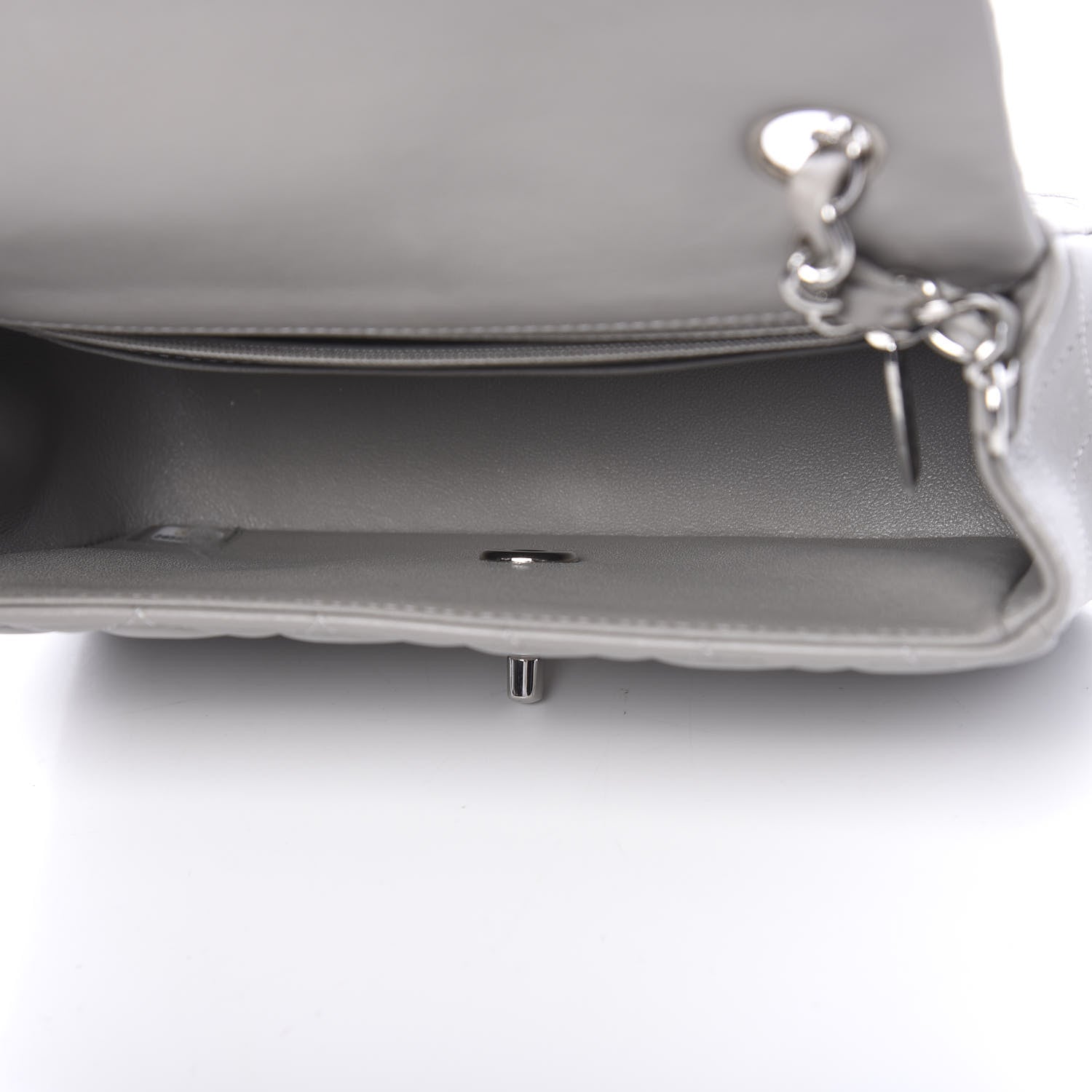Chanel Lambskin Quilted Mini Rectangular Flap Grey 4 of 10