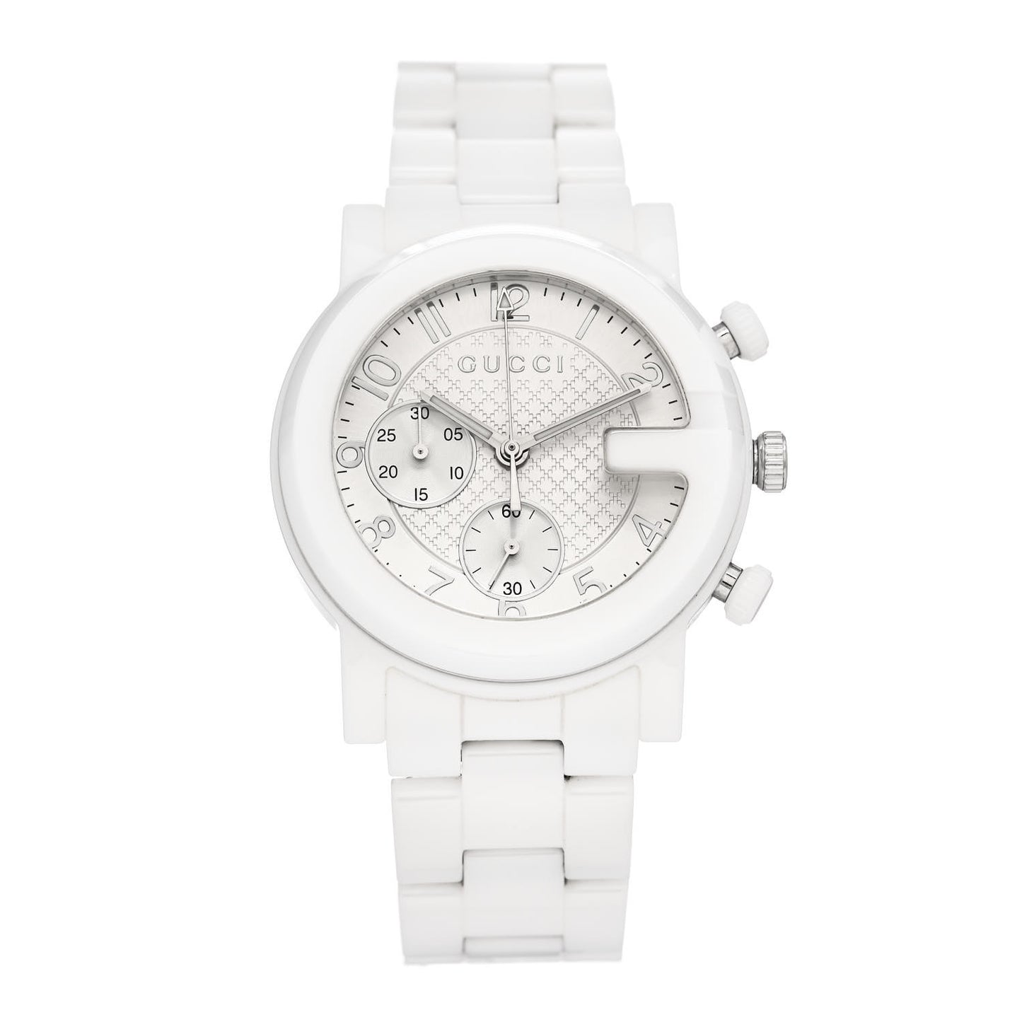 Stainless Steel Ceramic 38mm G-Chrono Chronograph Quartz Watch White
