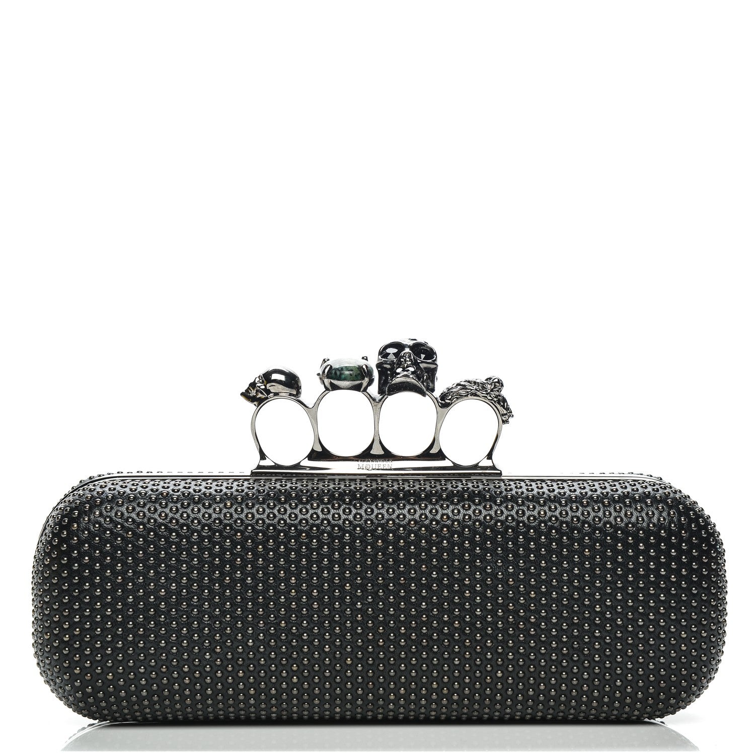 Alexander McQueen Studded Knucklebox Clutch Black 1 of 9