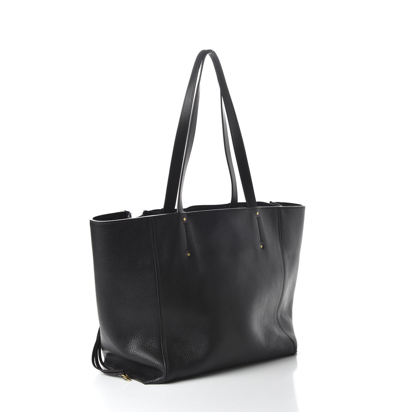 Smooth Calfskin Medium Milo Shopping Tote Black