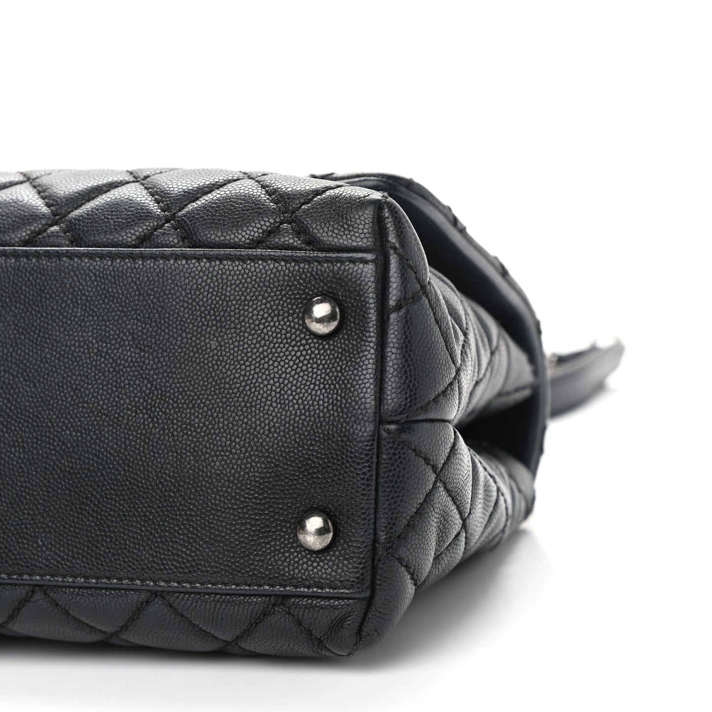Caviar Quilted Small Coco Handle Flap Black