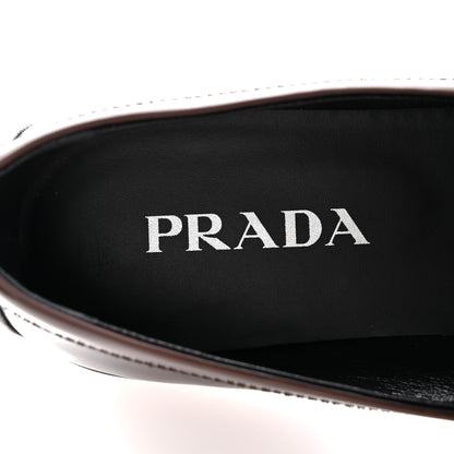 Prada Spazzolato Fume Metal Triangle Logo 35mm Loafers 38.5 Bruciato 7 of 9