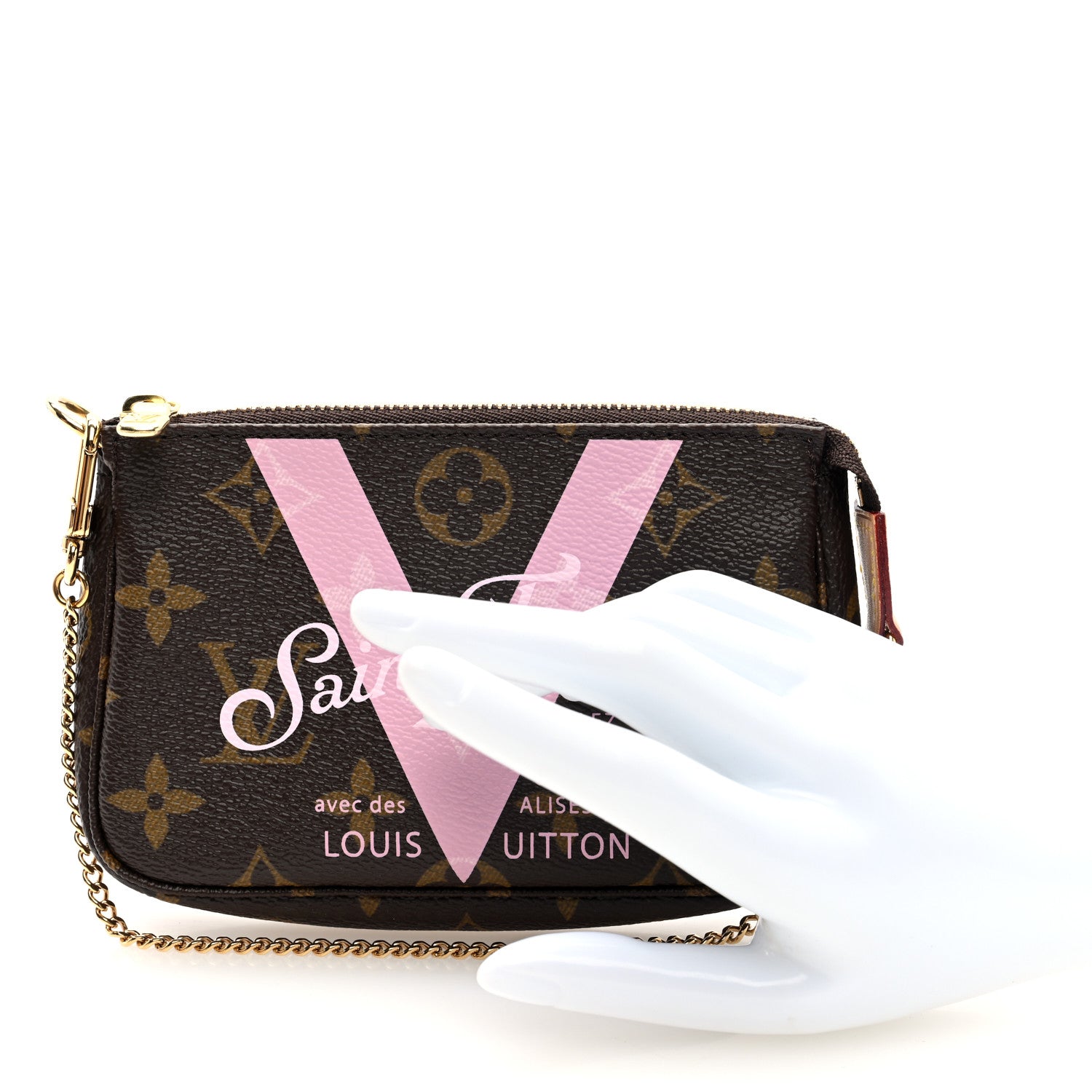 Louis Vuitton Monogram V Saint Tropez Mini Pochette Accessories Rose Ballerine 2 of 8