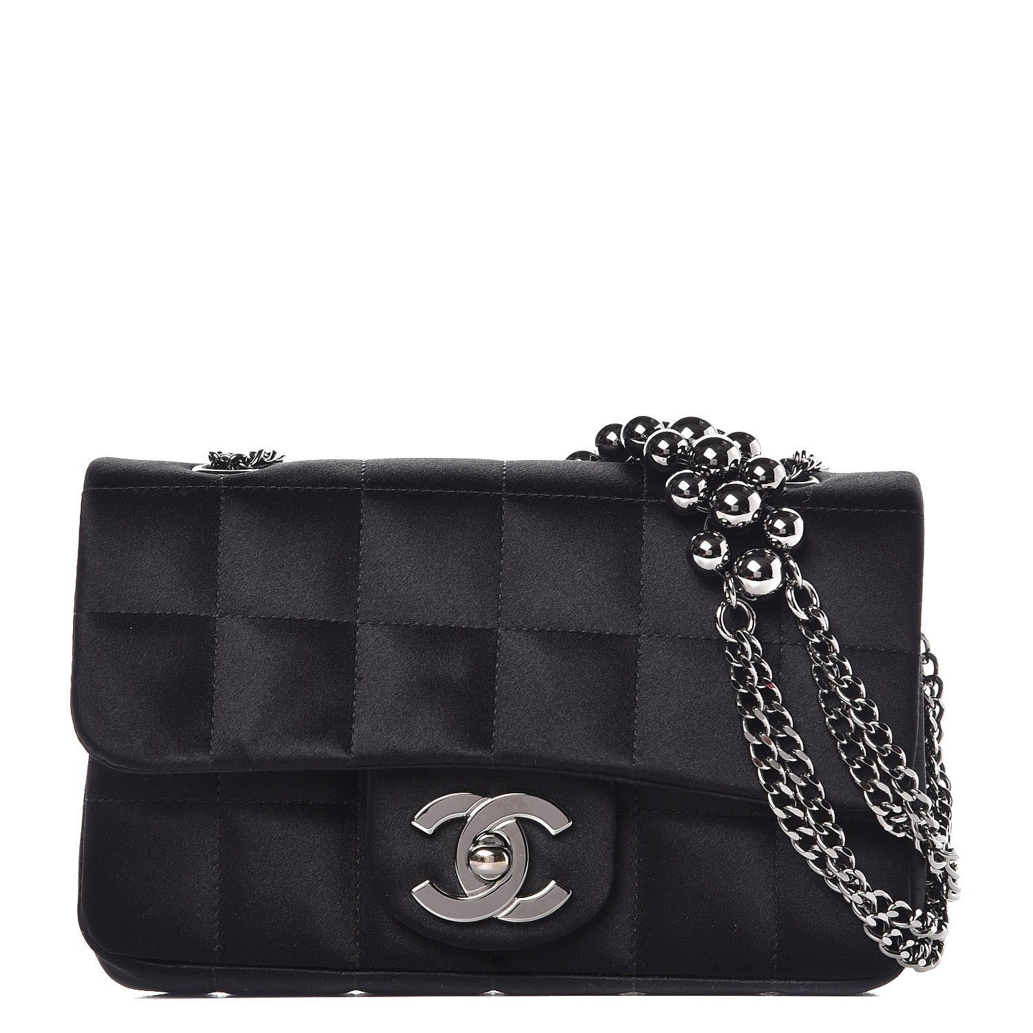 Chanel Satin Square Quilted Mini Flap Black 1 of 8