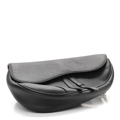 Christian Dior Grained Calfskin Kim Jones Saddle Bag Black 4 of 10