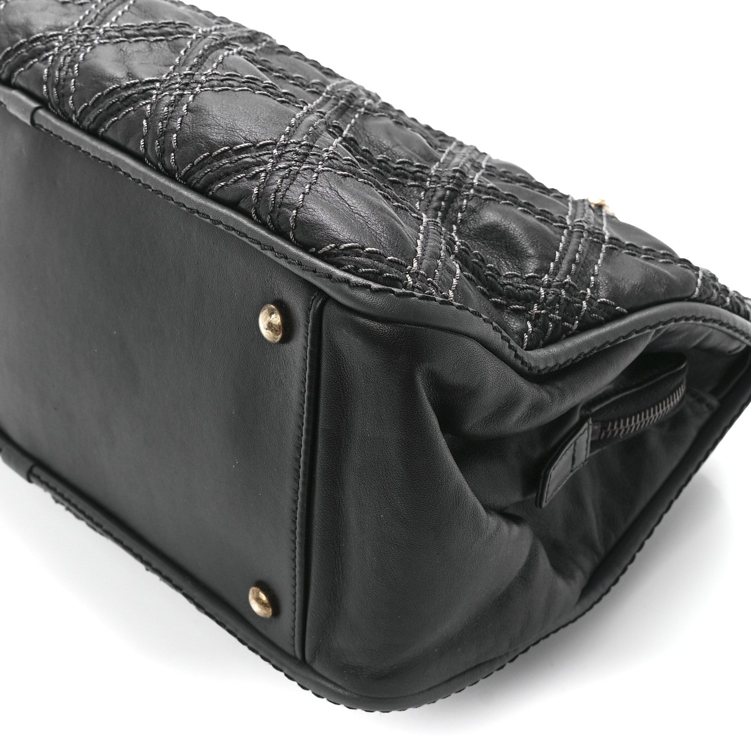 Chanel Calfskin Quilted Stitch Triptych Tote Black 9 of 10