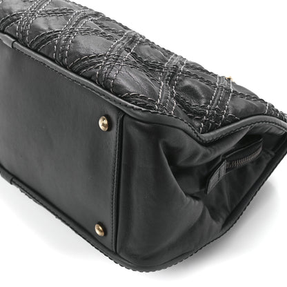 Chanel Calfskin Quilted Stitch Triptych Tote Black 9 of 10